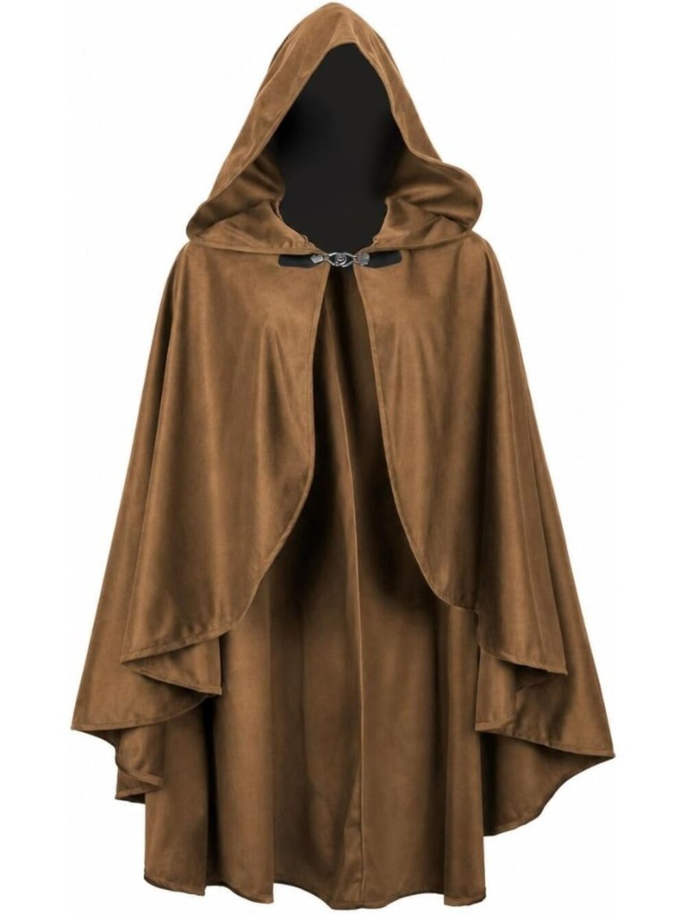 🎃Women's Brown Halloween Stylish Ren Faire Cape Medieval Hooded Cloak Costume
